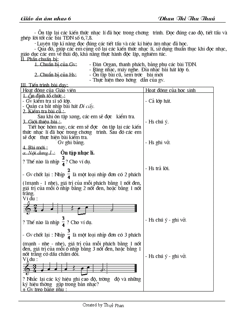 image for page Giáo án âm nhạc 6 Mới hay nhất đây