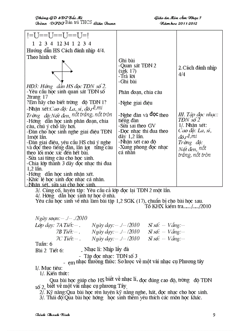 image for page Giáo án âm nhạc 6 7 8 9