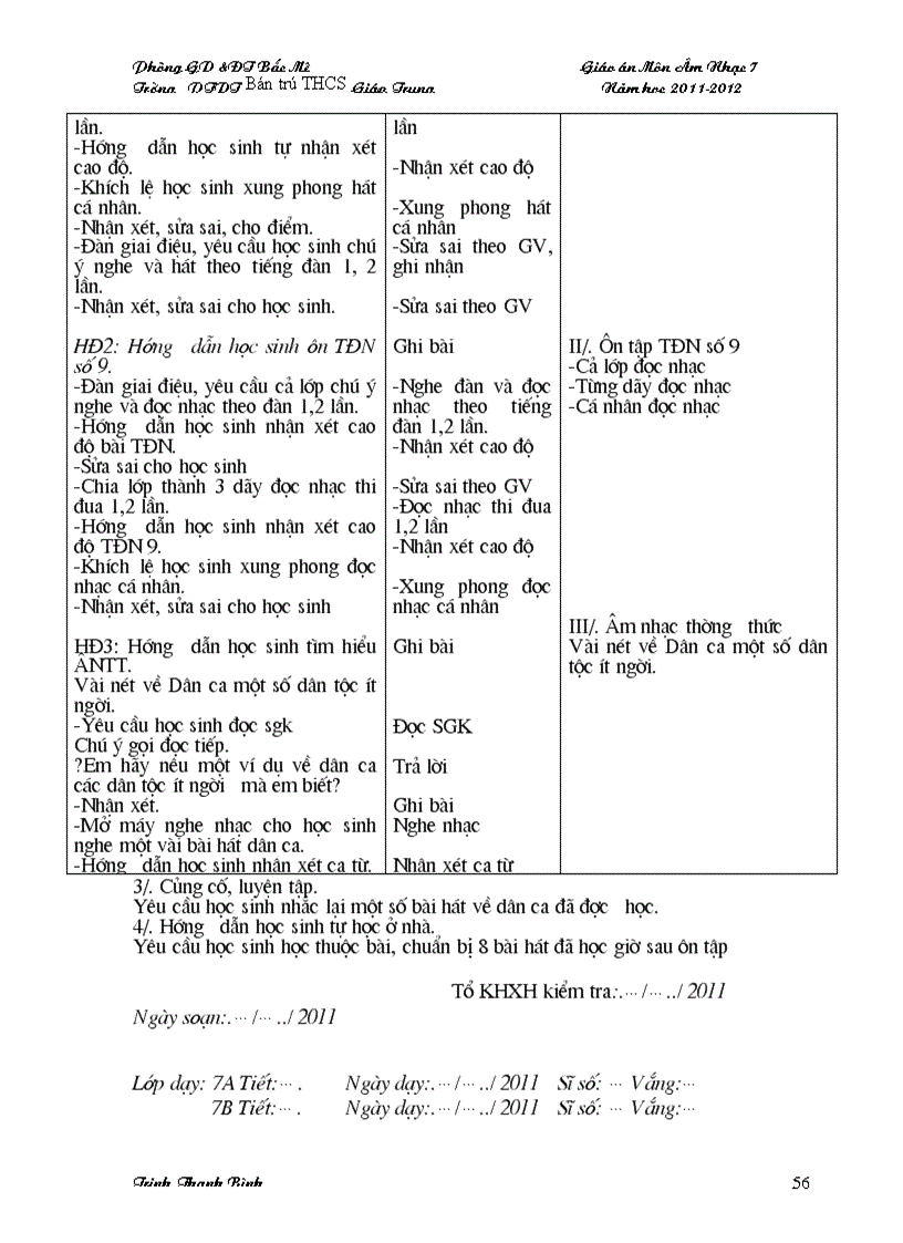 image for page Giáo án âm nhạc 6 7 8 9