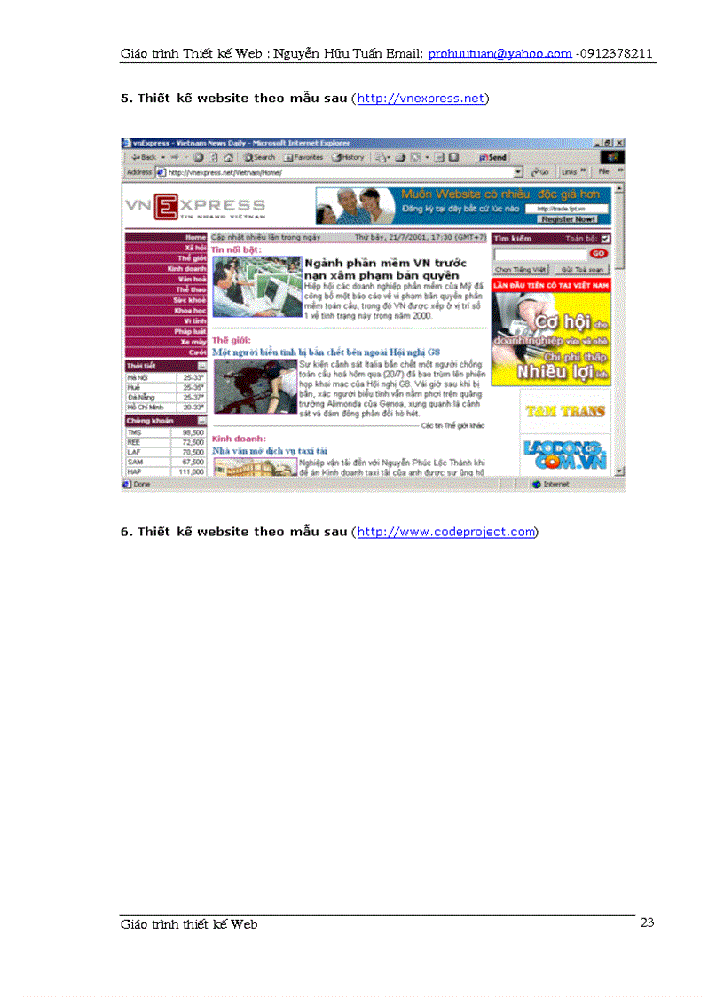 image for page Giáo trình thiết kế Web