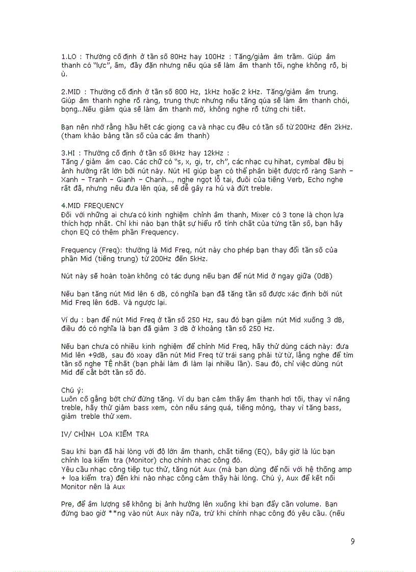 image for page Hướng dẫn sử dụng Mixer ANALOGE