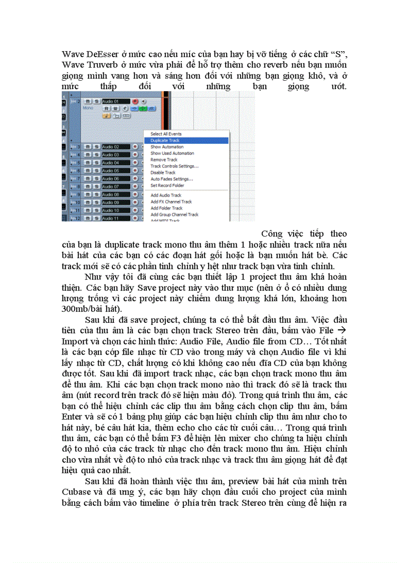 image for page Hướng dẫn thu âm với phần mềm cubase