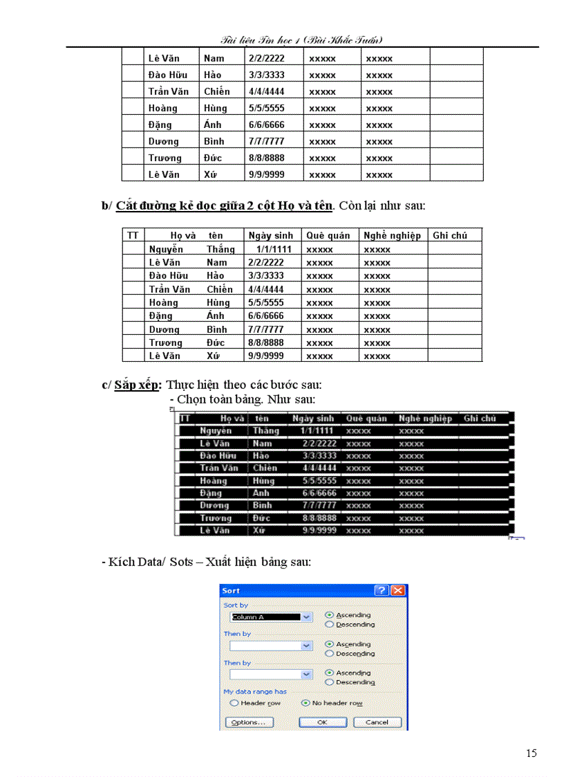 image for page Một số thủ thuật trong Word và Excel