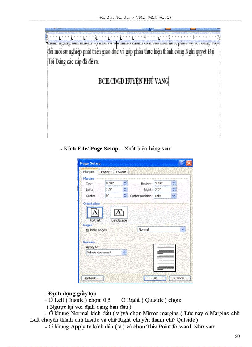 image for page Một số thủ thuật trong Word và Excel