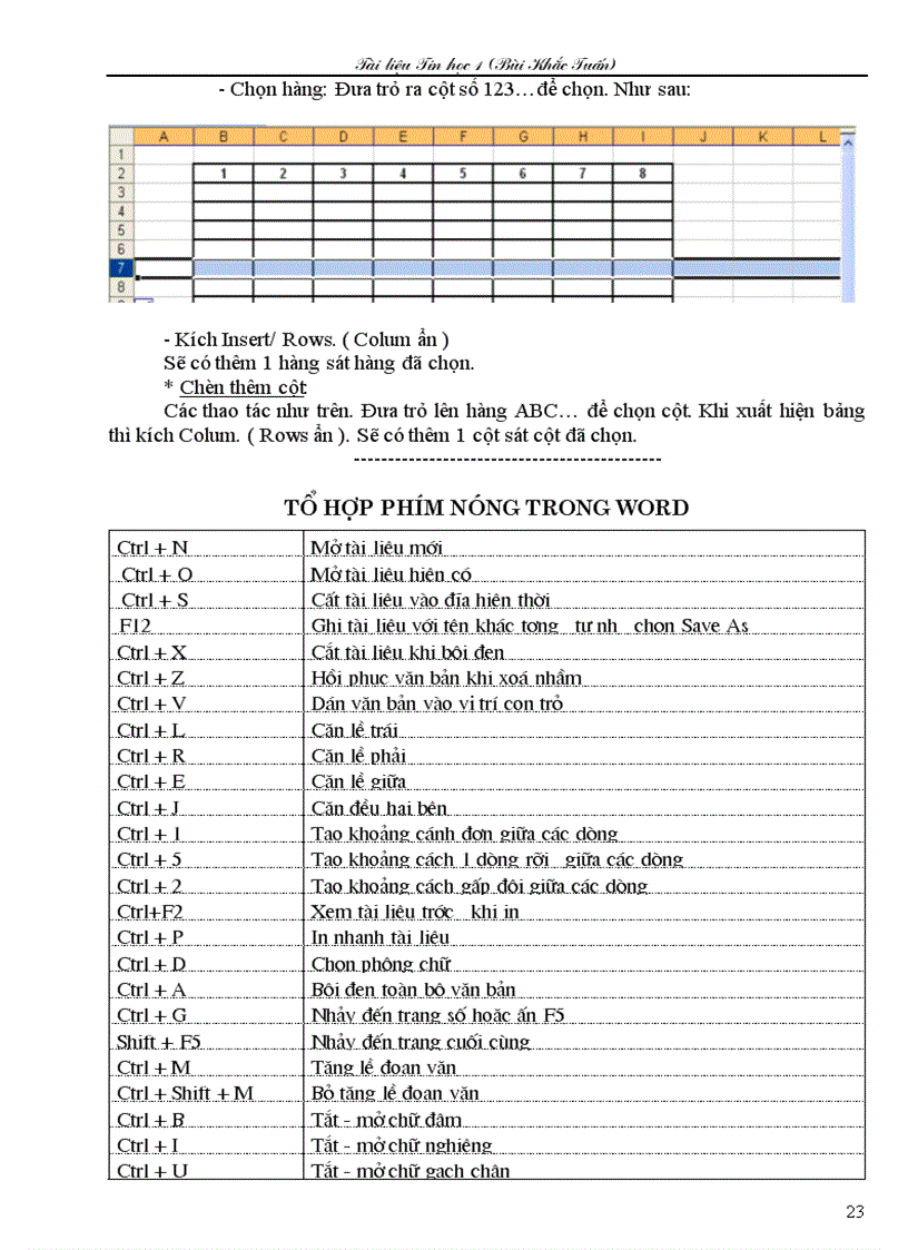 image for page Một số thủ thuật trong Word và Excel