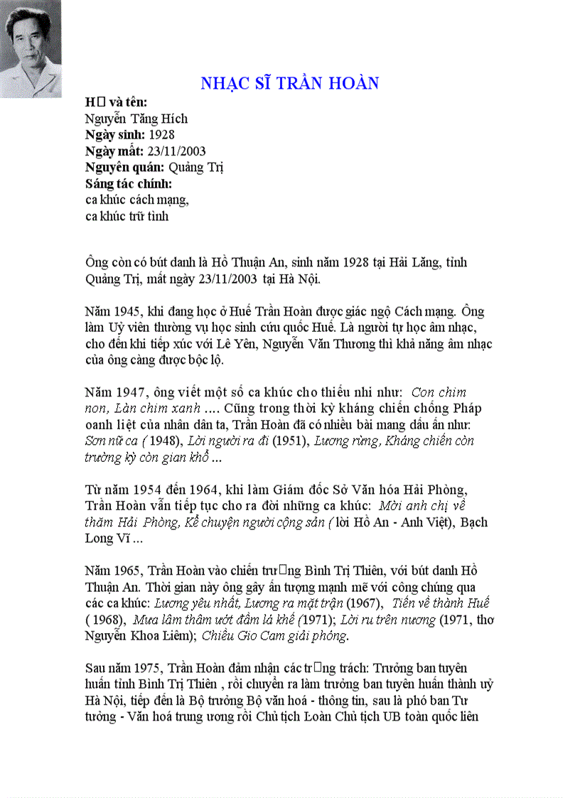 image for page Nhạc sĩ Trần Hoàn