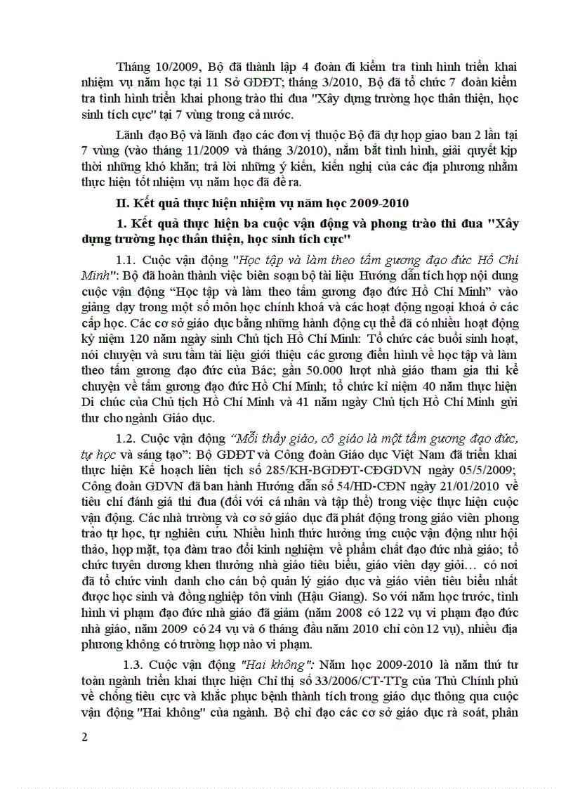 image for page Nhiệm Vụ trọng tâm năm học 2010 2011