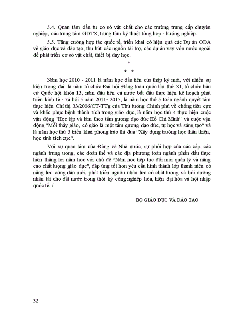 image for page Nhiệm Vụ trọng tâm năm học 2010 2011