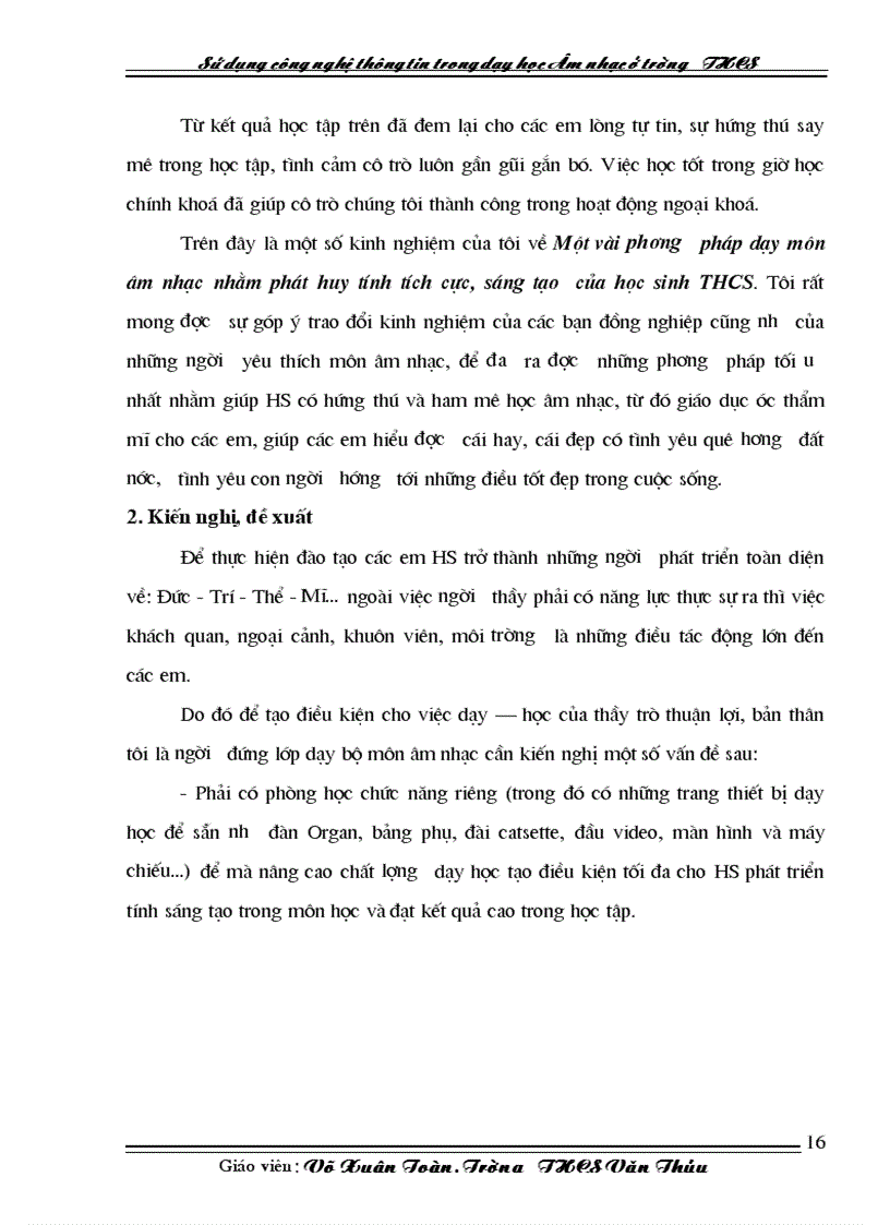 image for page Su dung CNTT trong day hoc mon Am Nhac o truong THCS