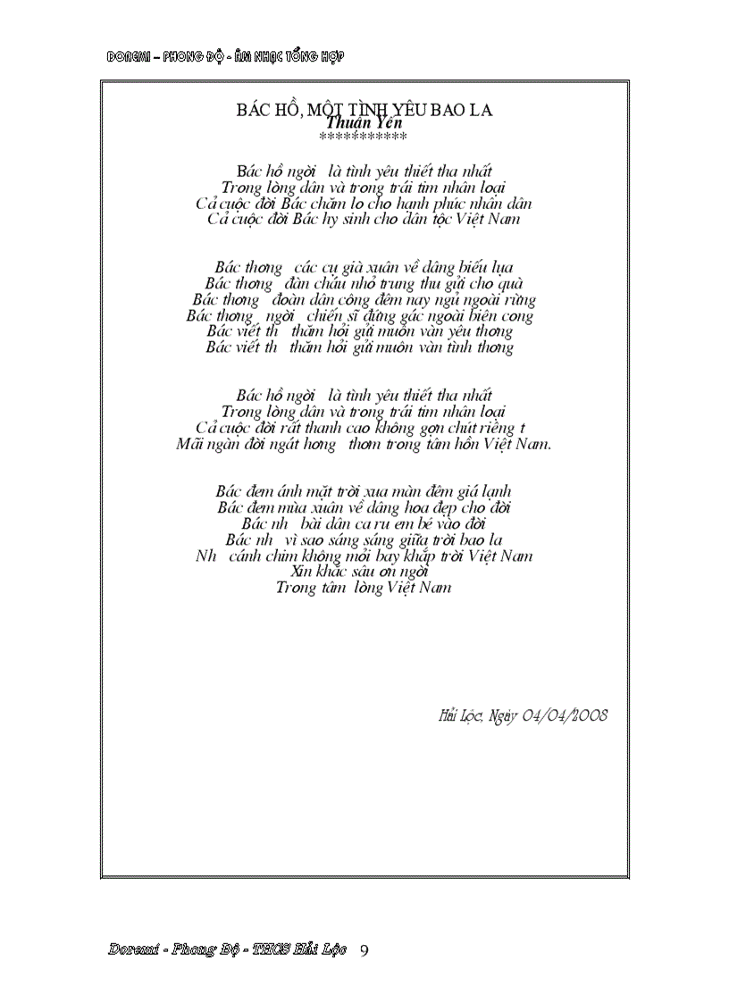 image for page Tập ca khúc cho GV tham khảo