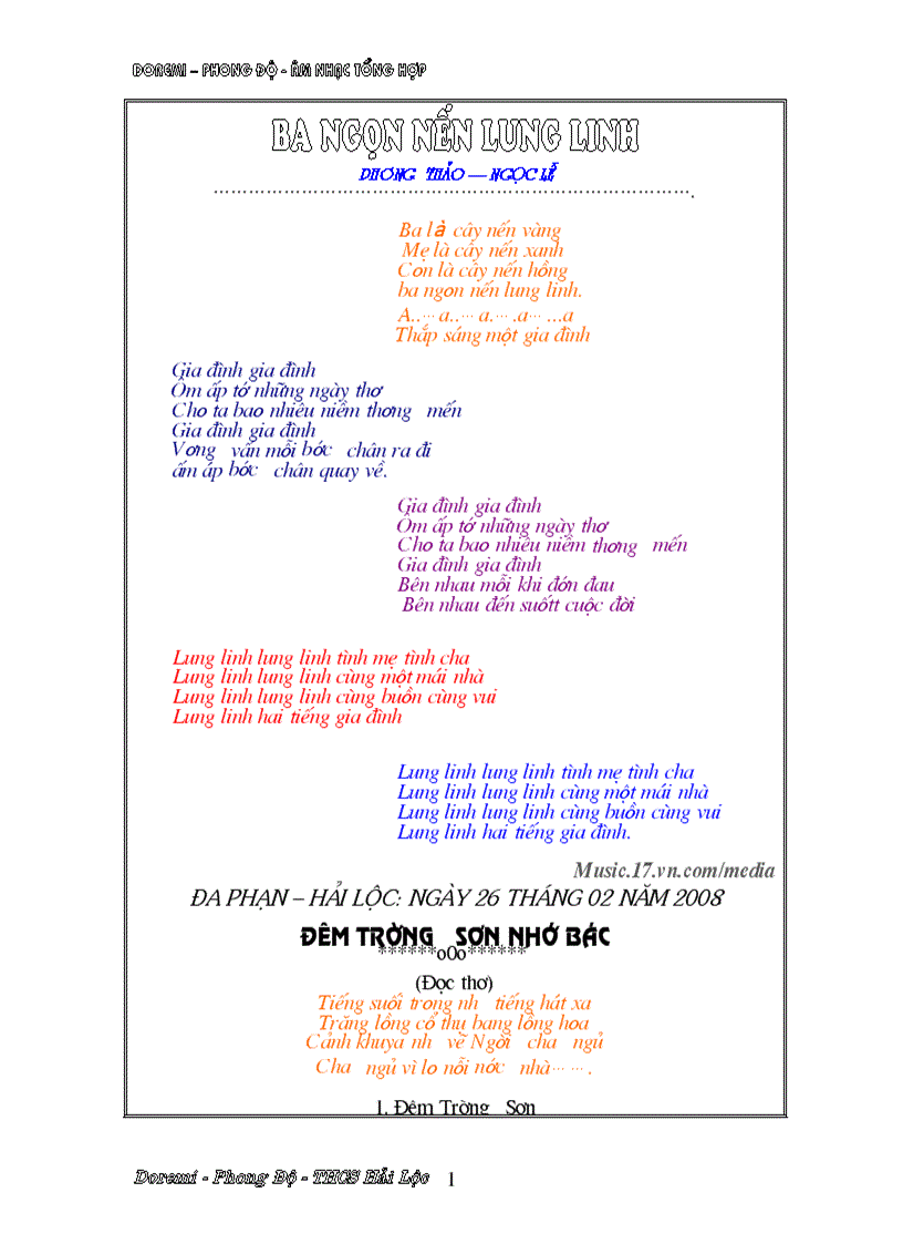 image for page Tập ca khúc dành cho GV Ga Phong Độ