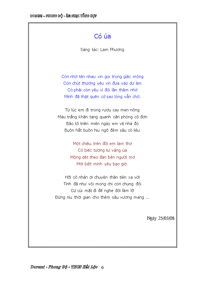 image for page Tập ca khúc dành cho GV Ga Phong Độ