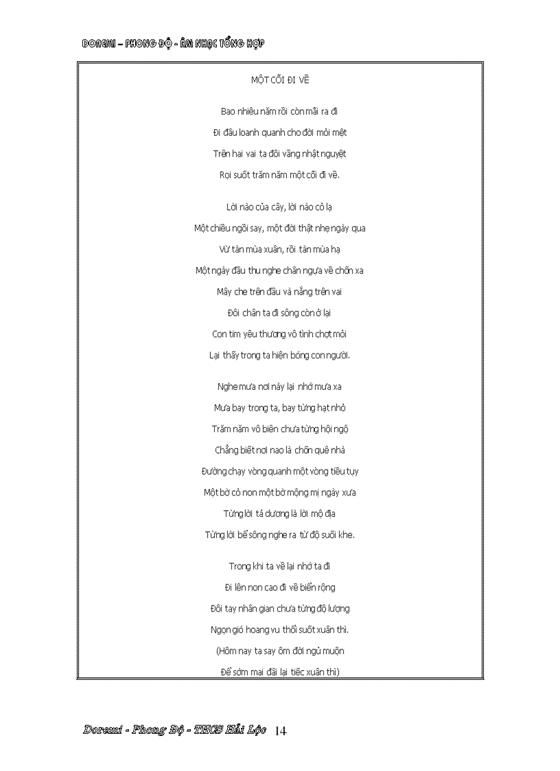 image for page Tập ca khúc dành cho GV Ga Phong Độ