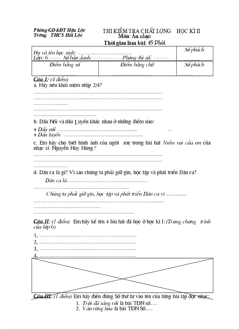 image for page Thi học kì II Khối 6 Ga Phong Độ
