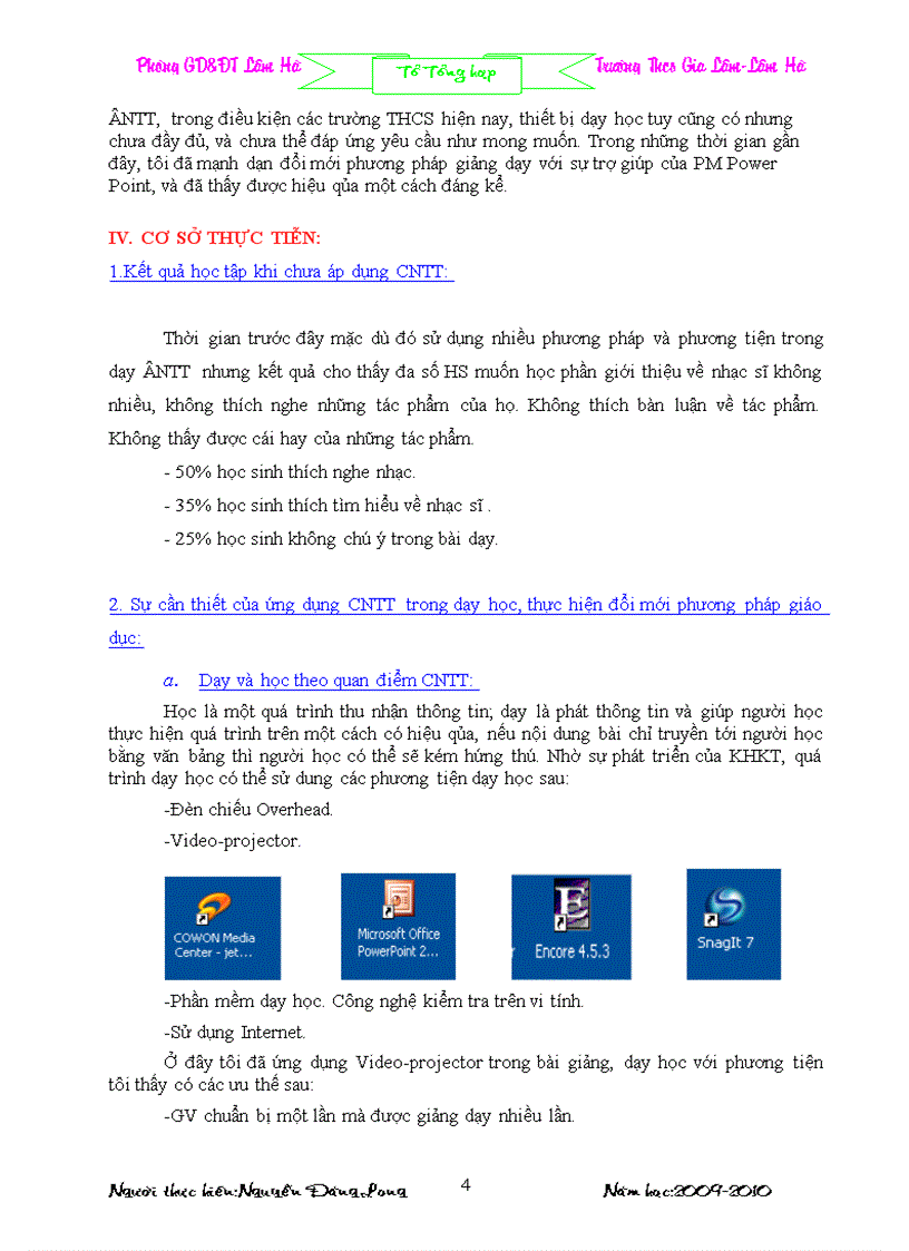 image for page Ứng dụng CNTT trong phân môn âm nhạc thường thức