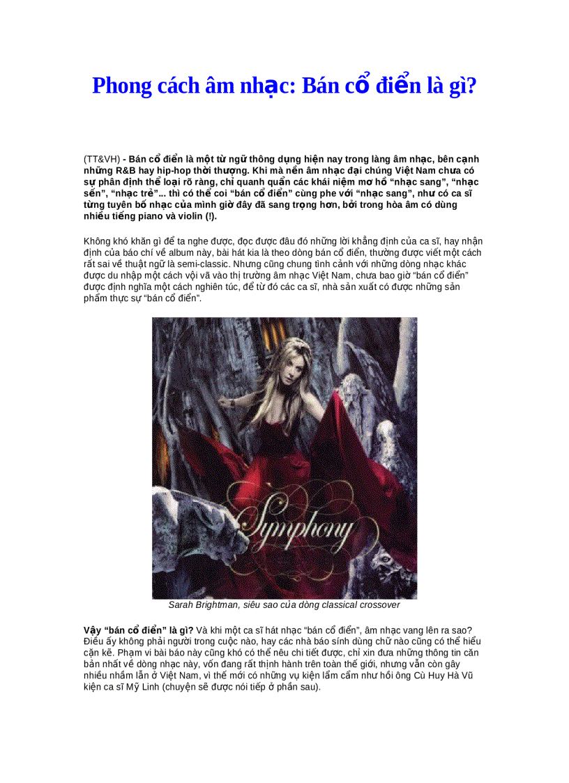 image for page Phong cách âm nhạc bán cổ điển là gì