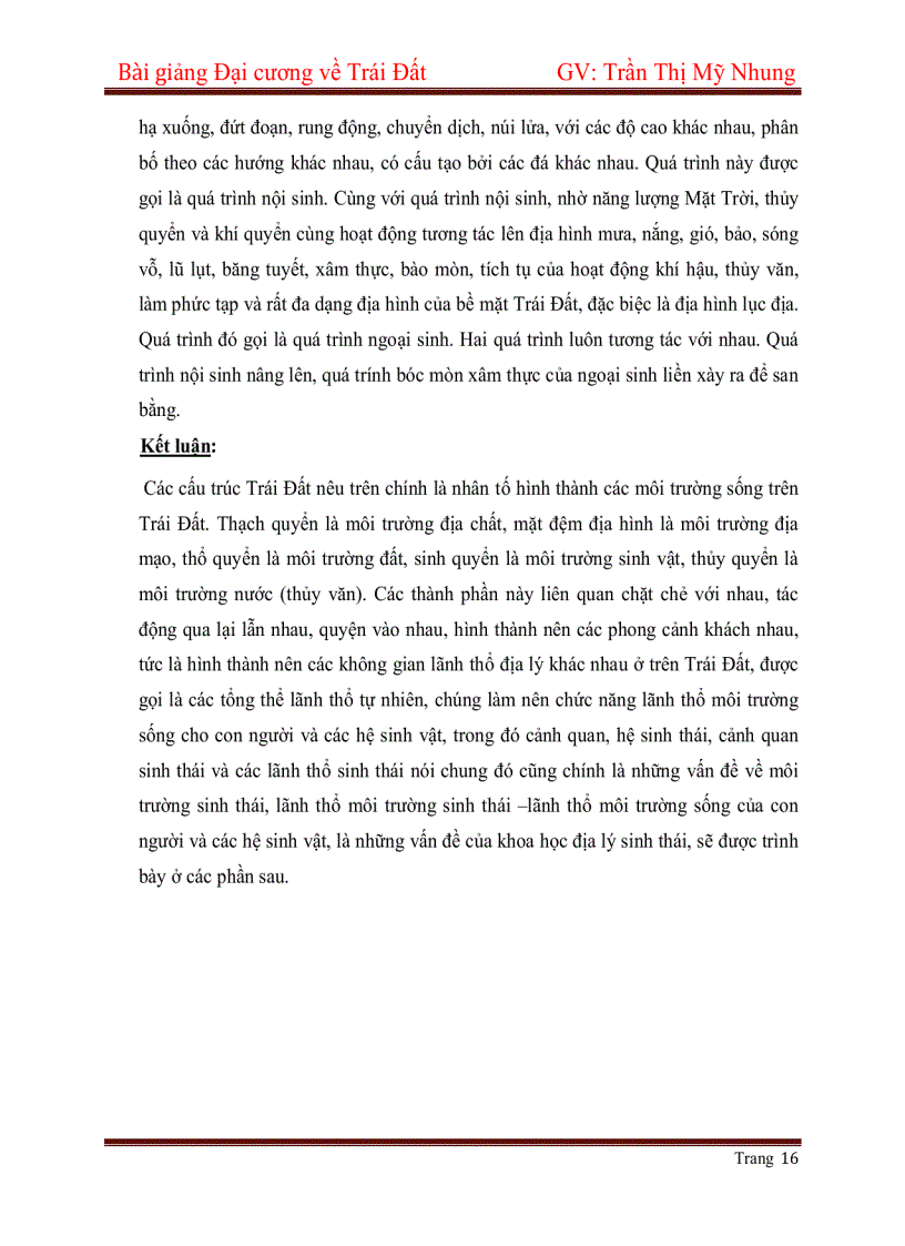 image for page Bài giảng Đại cương về Trái Đất