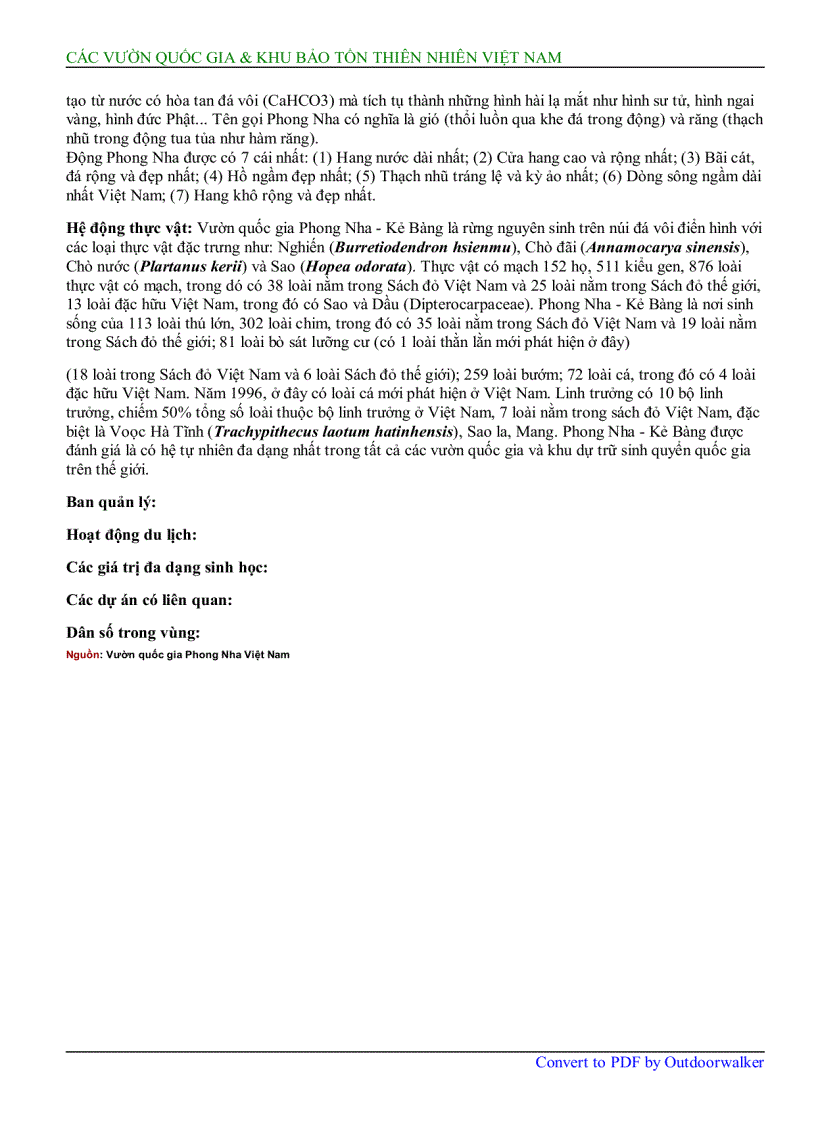 image for page Các vườn quốc gia khu bảo tồn thiên nhiên việt nam