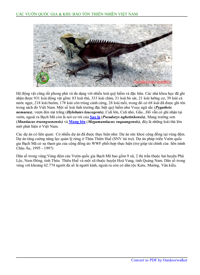 image for page Các vườn quốc gia khu bảo tồn thiên nhiên việt nam