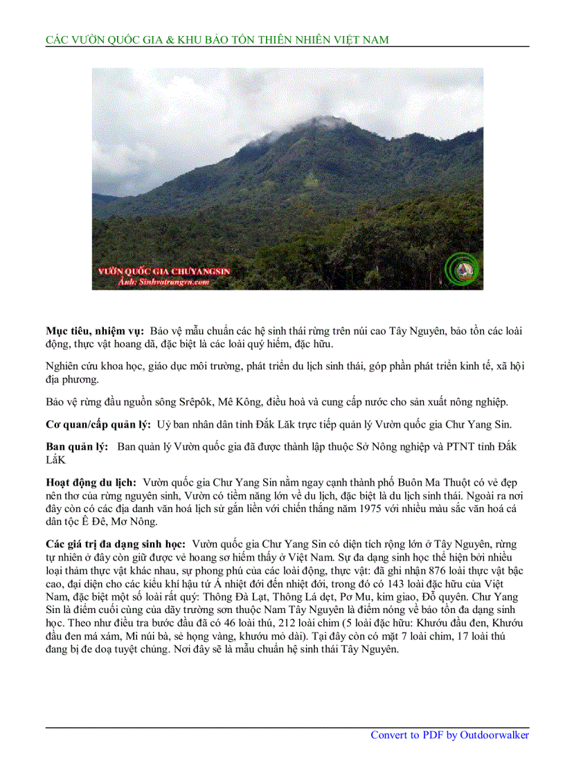 image for page Các vườn quốc gia khu bảo tồn thiên nhiên việt nam