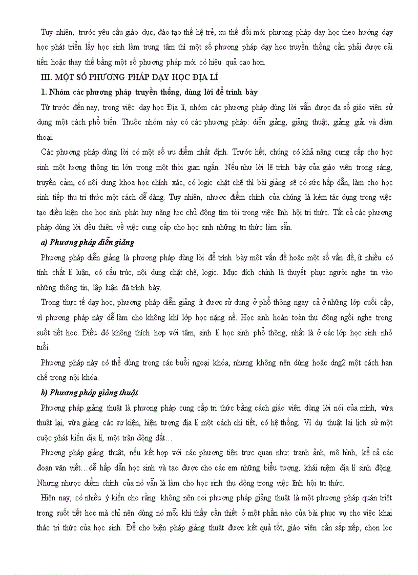 image for page Chương 7 Qúa trình dạy học ở trường phổ thông và các phương pháp dạy học Địa lí