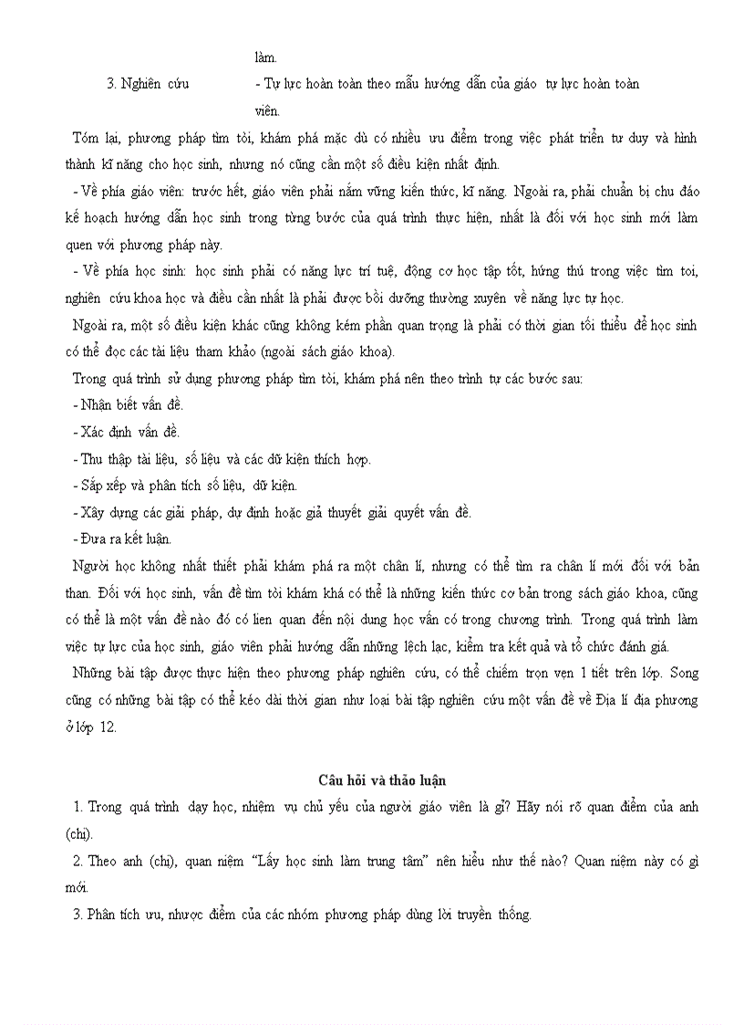 image for page Chương 7 Qúa trình dạy học ở trường phổ thông và các phương pháp dạy học Địa lí