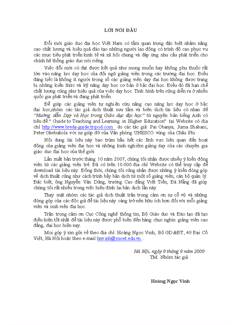 image for page Hướng dẫn Dạy và Học trong Giáo dục đại học