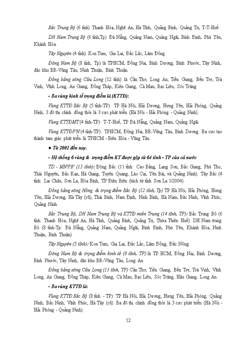 image for page KINH TẾ VIỆT NAM Các vùng