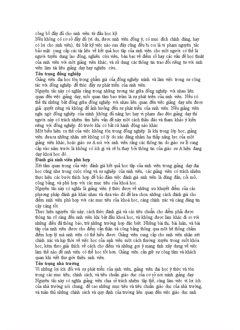 image for page Những nguyên tắc đạo đức trong giảng dạy đại học