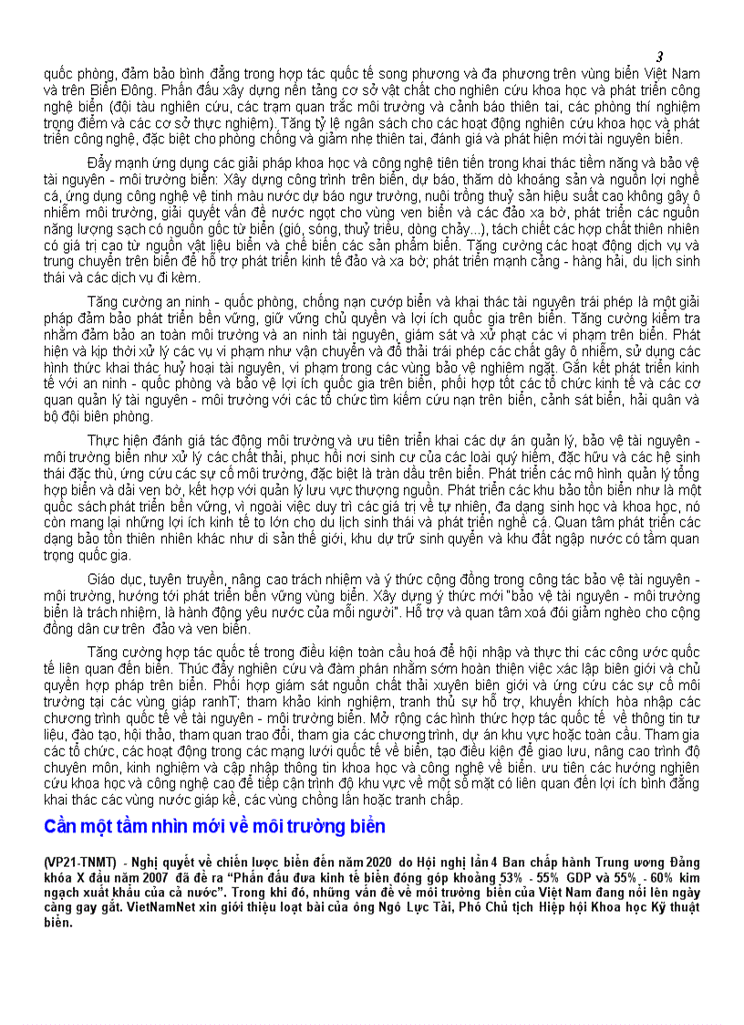 image for page Phát triển bền vững vùng biển Việt Nam