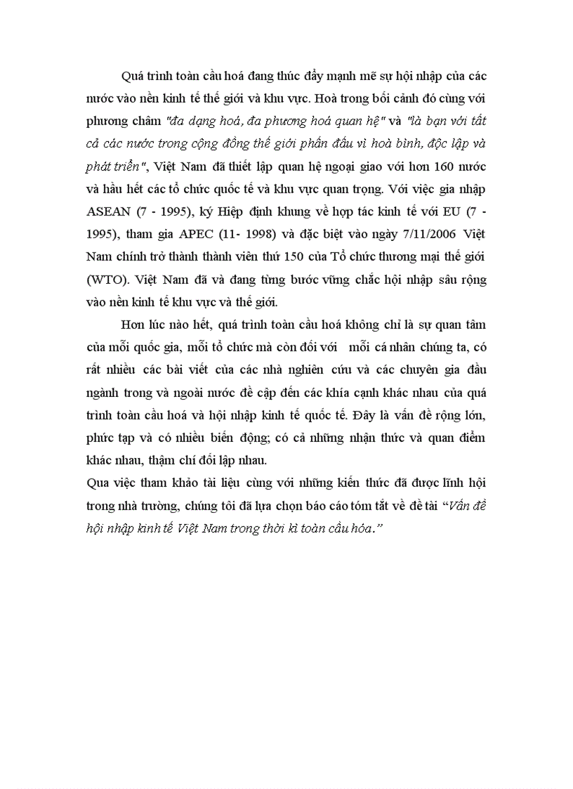 image for page Viet Nam gia nhap toan cau hoa