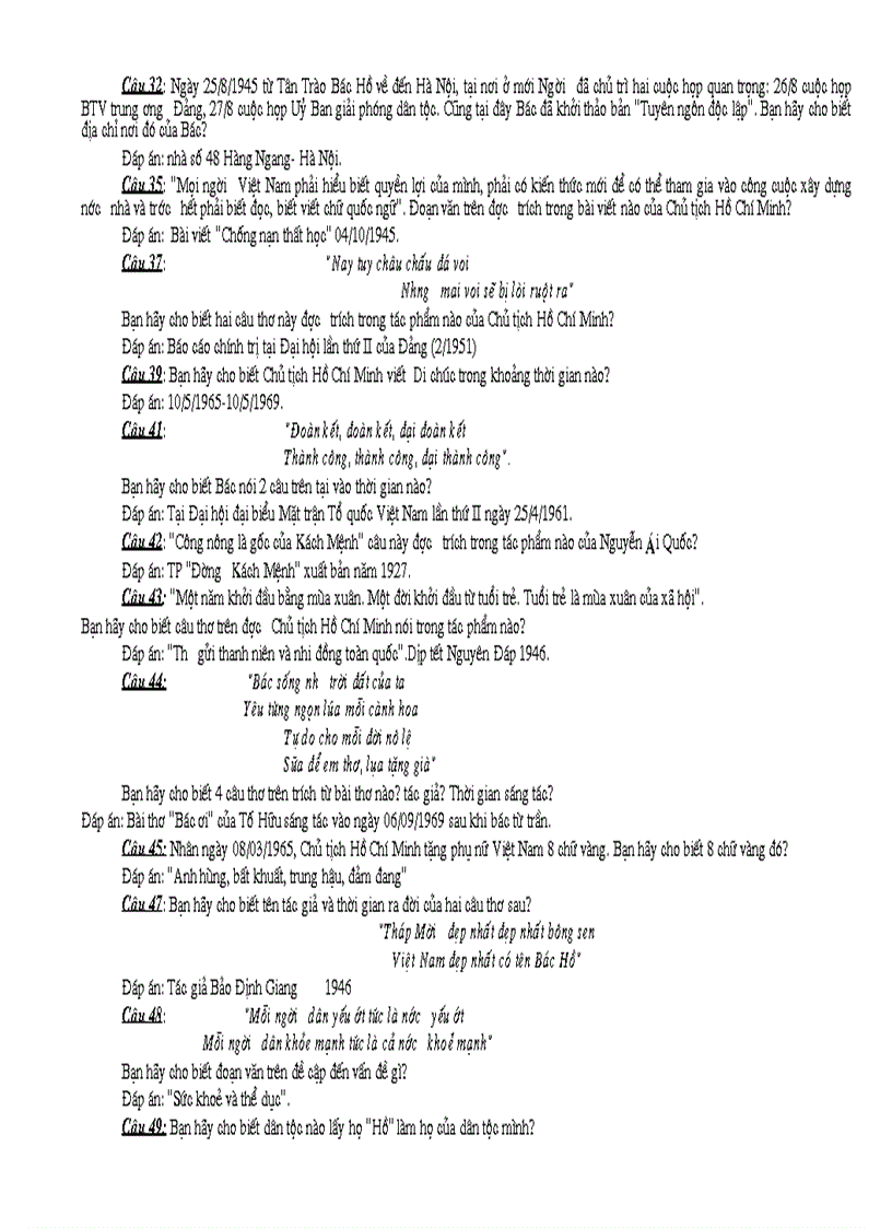 image for page Cau hoi tim hieu ve Bac Ho