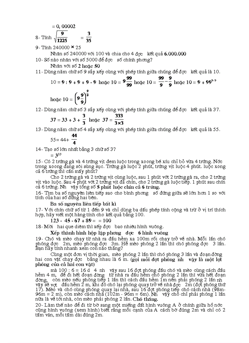 image for page Câu hỏi trí tuệ học đường Toán