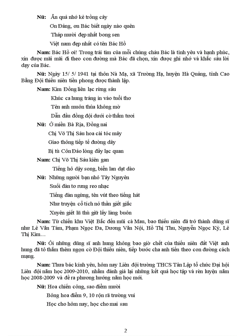 image for page Chuong trinh dai hoi lien doi cuc chi tiet