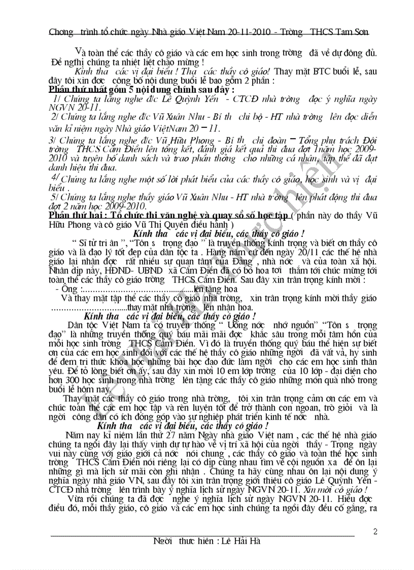 image for page Dẫn chương trinh 20 11 mới nhất