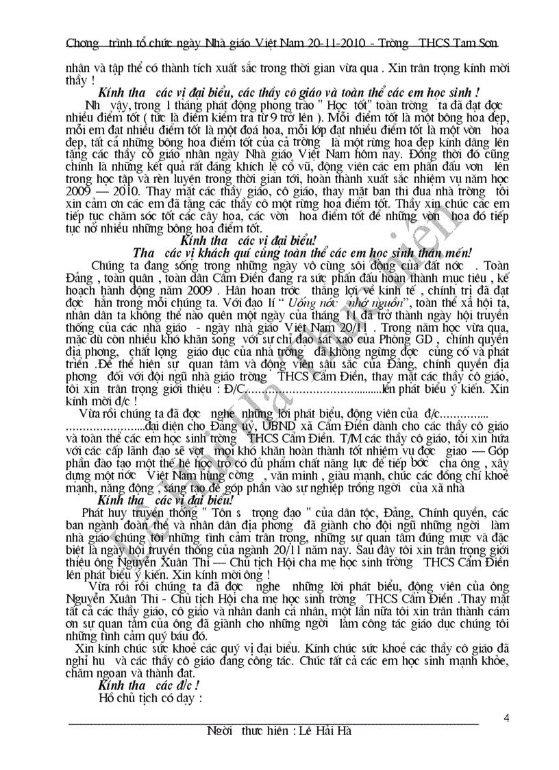 image for page Dẫn chương trinh 20 11 mới nhất