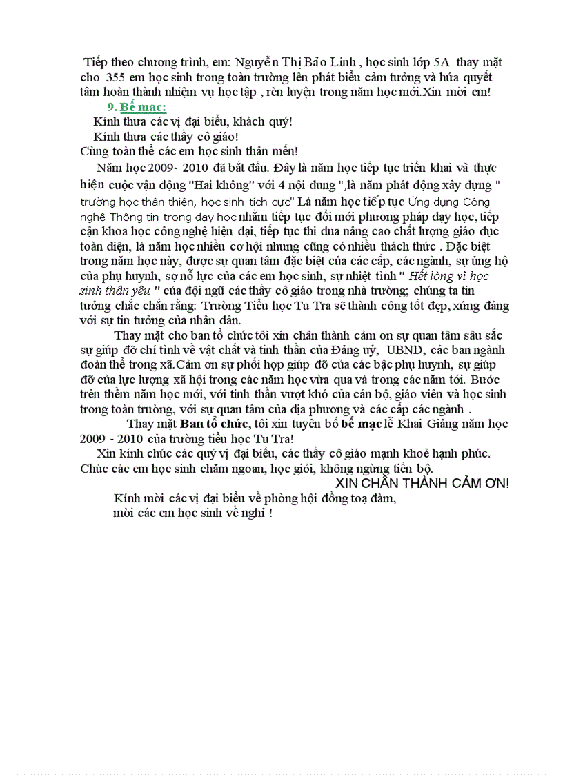 image for page Kịch bản khai giảng