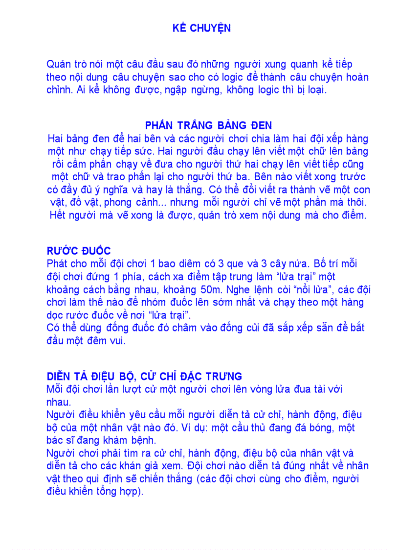 image for page Một số trò chơi sinh hoạt lữa trại