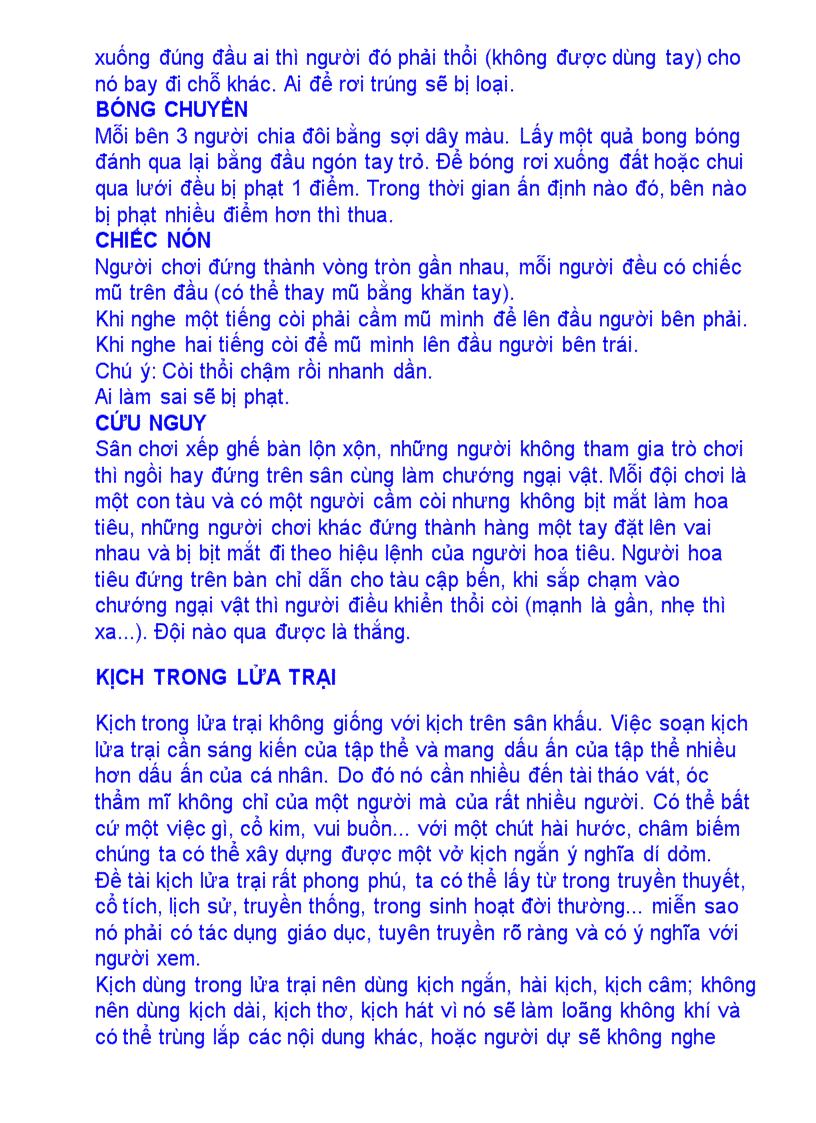 image for page Một số trò chơi sinh hoạt lữa trại