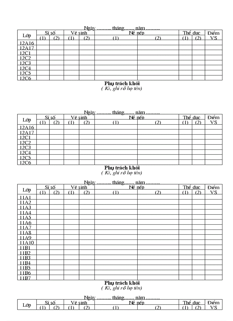 image for page Theo dõi của phụ trách khối