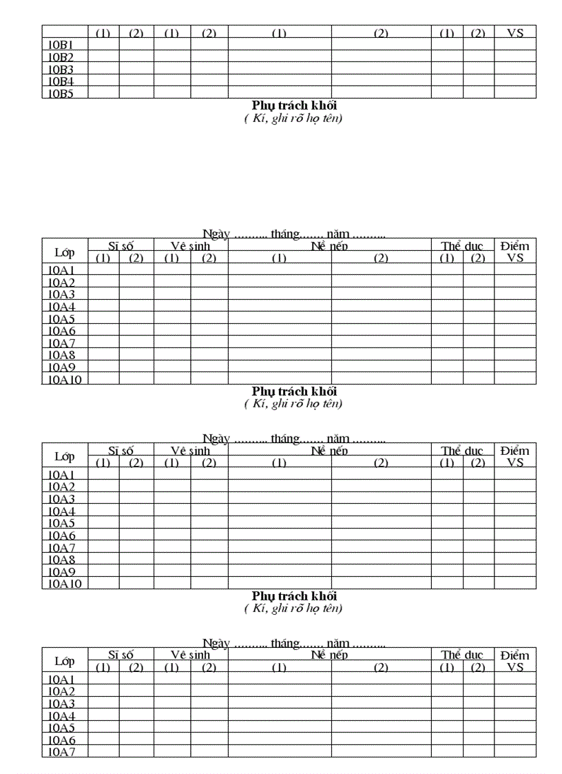 image for page Theo dõi của phụ trách khối