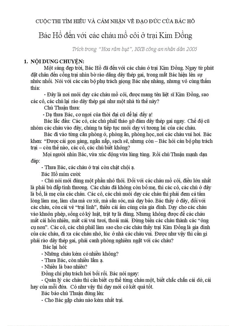 image for page Thuyết trình về câu chuyện về bác hồ