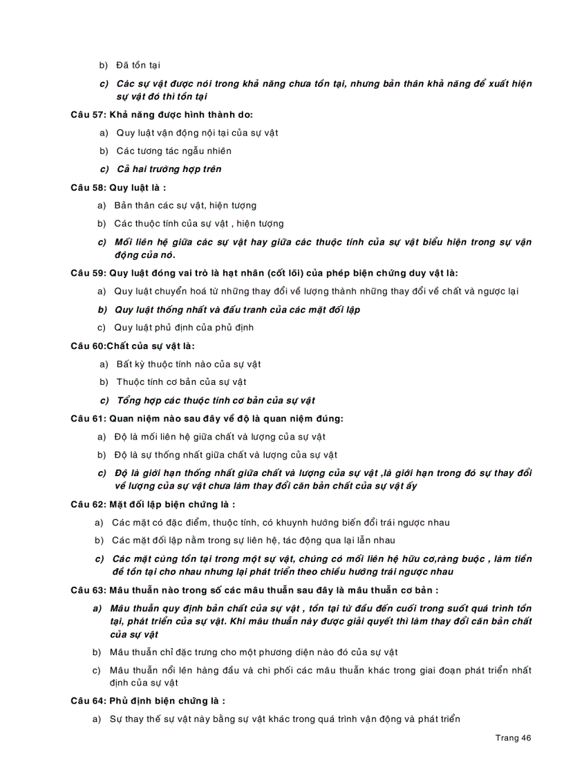 image for page Bài tập trắc nghiệm Triết học Mác Lênin