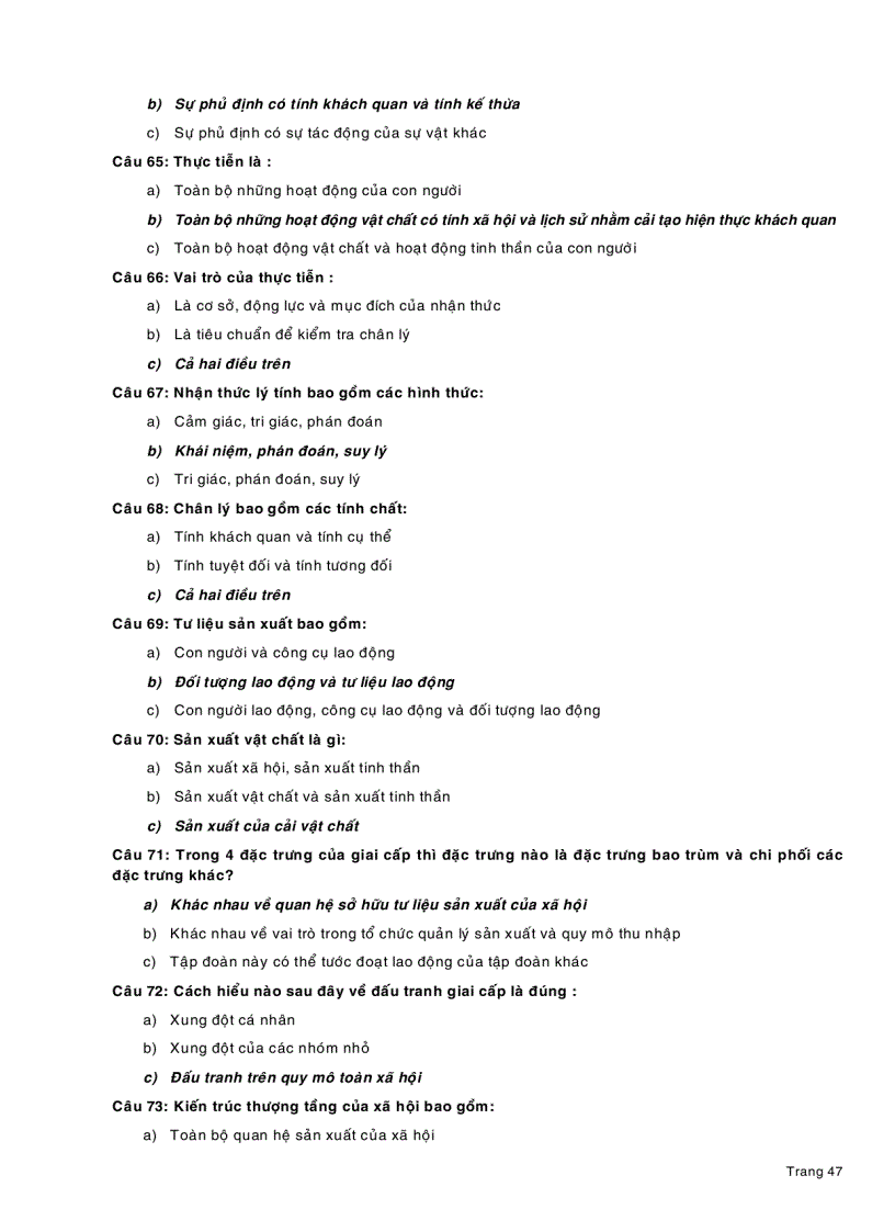 image for page Bài tập trắc nghiệm Triết học Mác Lênin