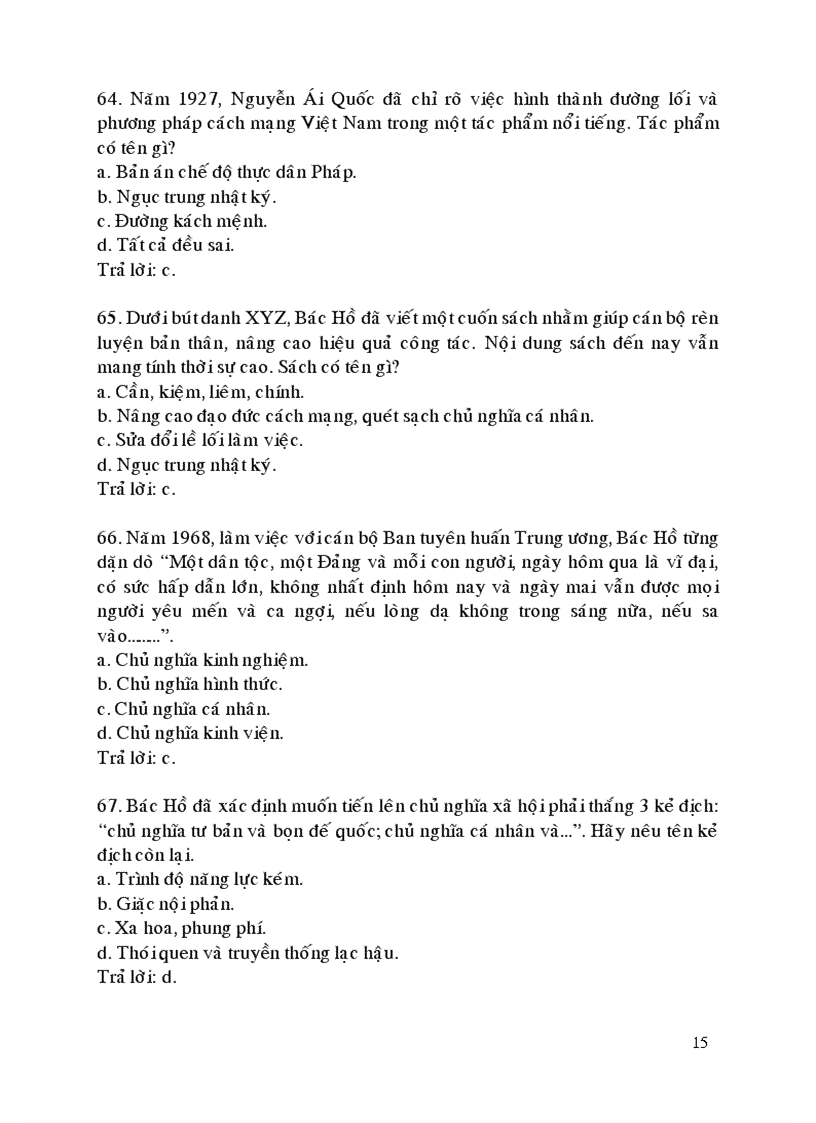 image for page Câu hỏi chắc nghiệm môn tư tưởng HCM