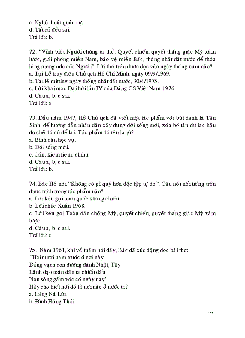 image for page Câu hỏi chắc nghiệm môn tư tưởng HCM