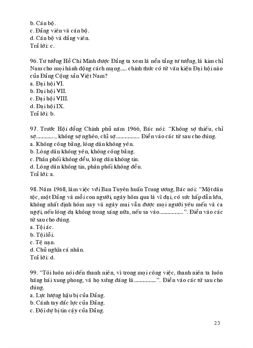 image for page Câu hỏi chắc nghiệm môn tư tưởng HCM