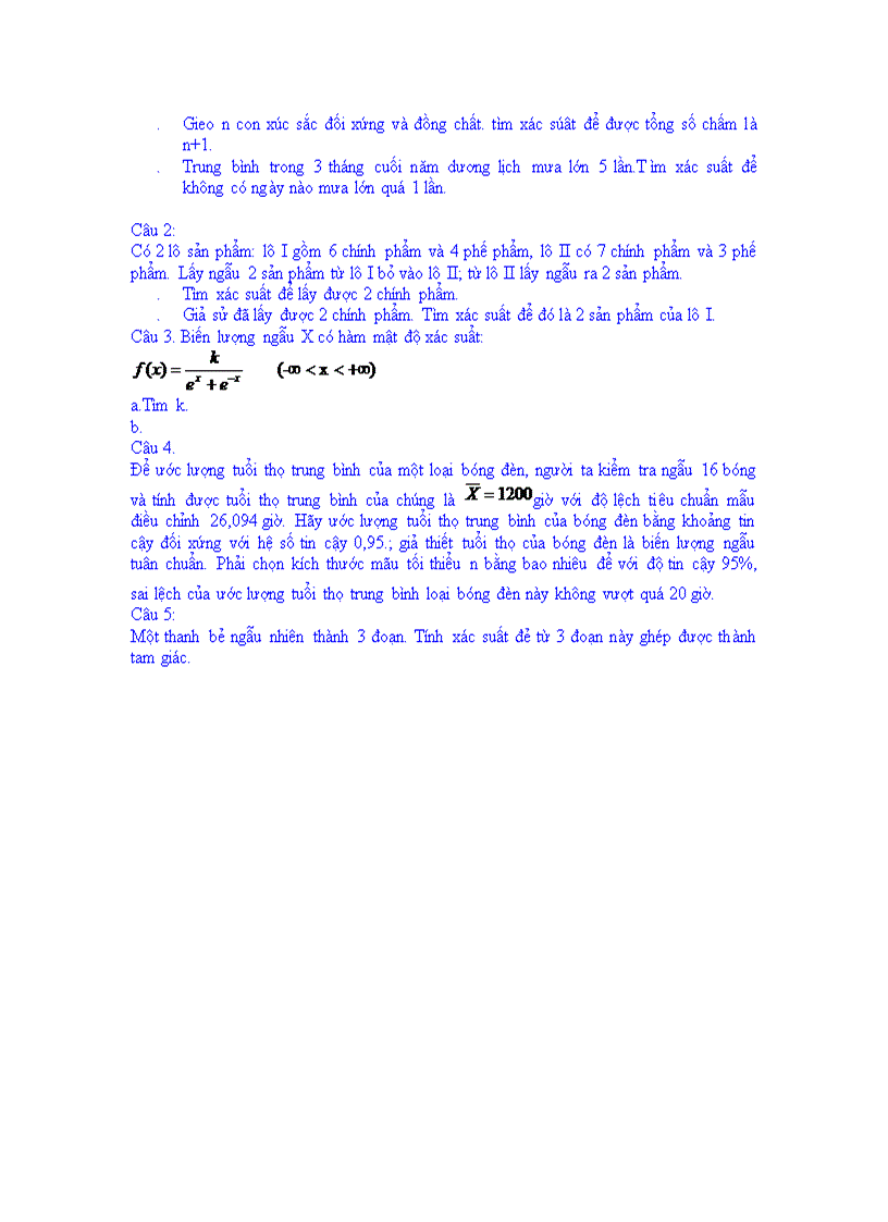 image for page Đề thi Xác suất thống kê