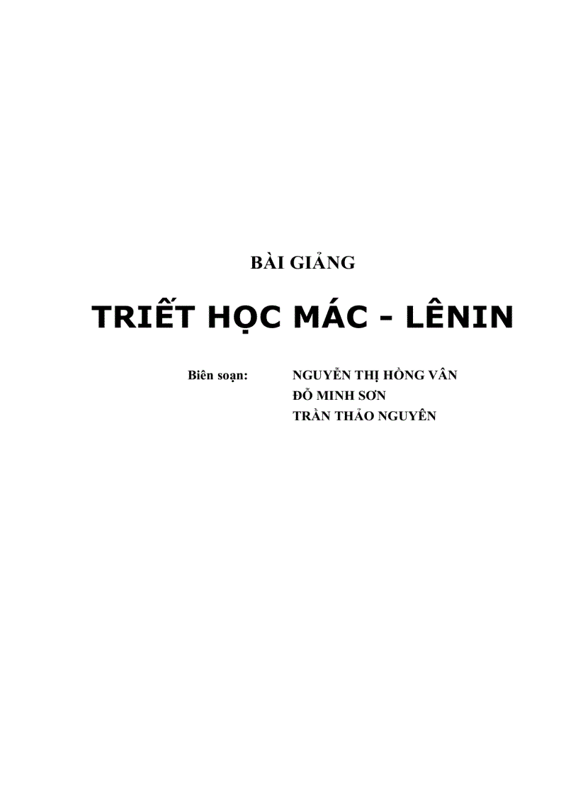 Giáo trình triết học Mac Lenin