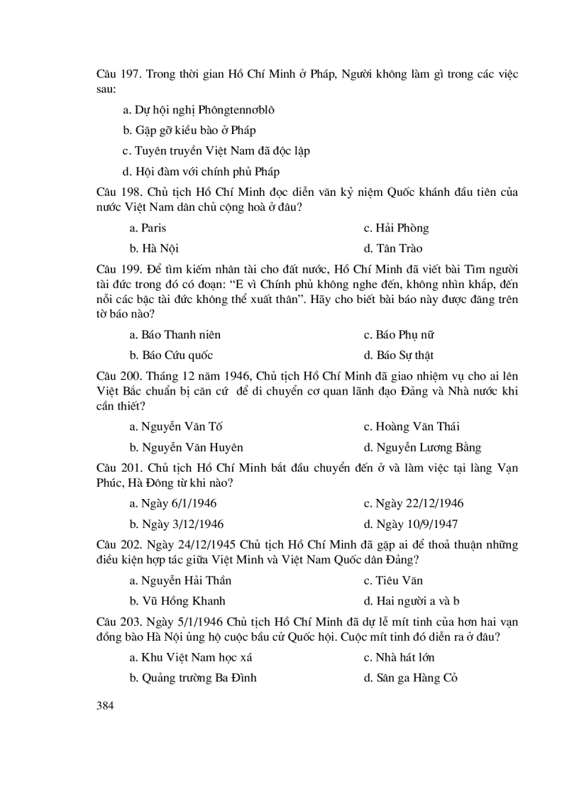 image for page Trac nghiem tu tuong HCM